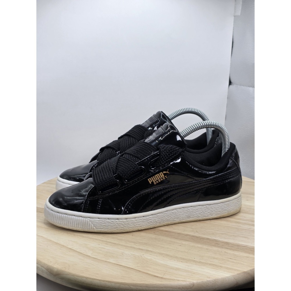 Womens size 6.5 - Puma Basket Sneakers Black‎ 36307301 Low Top Glossy